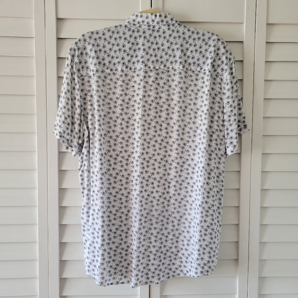 MICHAEL Brandon Unicycle Print Short Sleeve Button-up Rayon Casual Shirt Size L - Picture 5 of 7